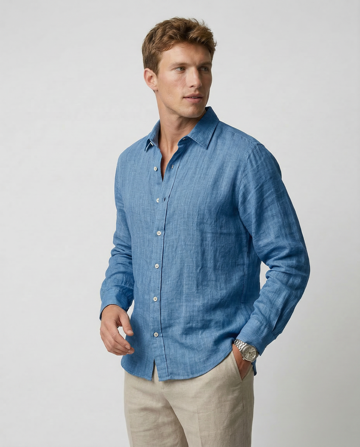 Camisa casual de lino