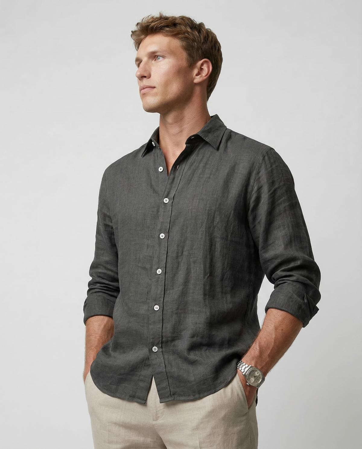 Camisa casual de lino