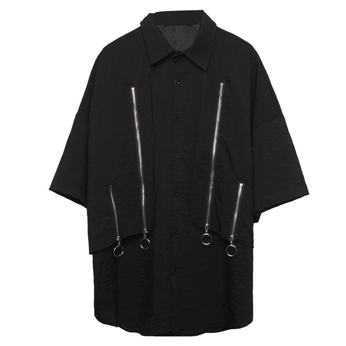 Camisa WLS Oscura Personalizada con Cremallera y Labor de Retazos