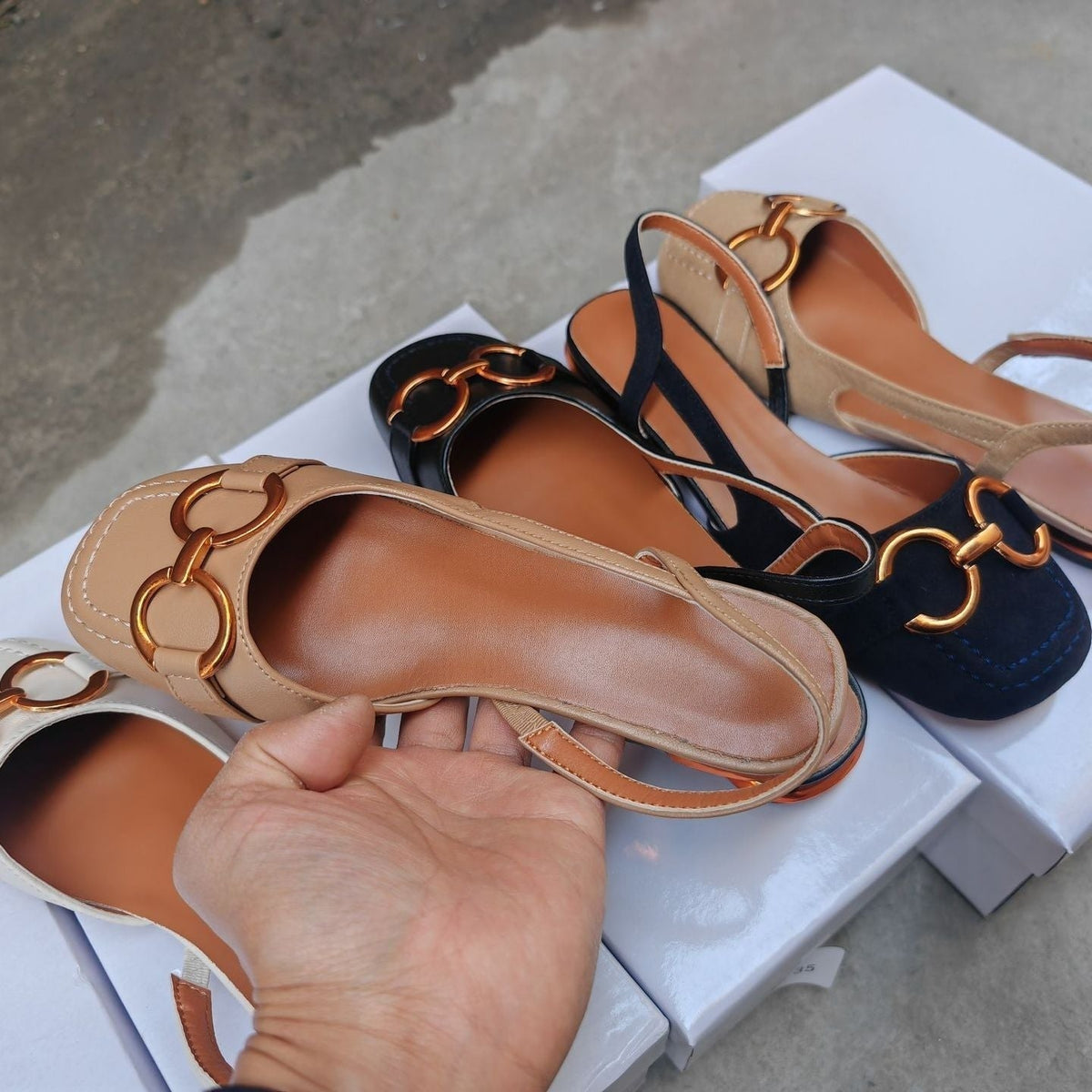 Macarena | Sandalias Planas Slingback Mujer Hebilla