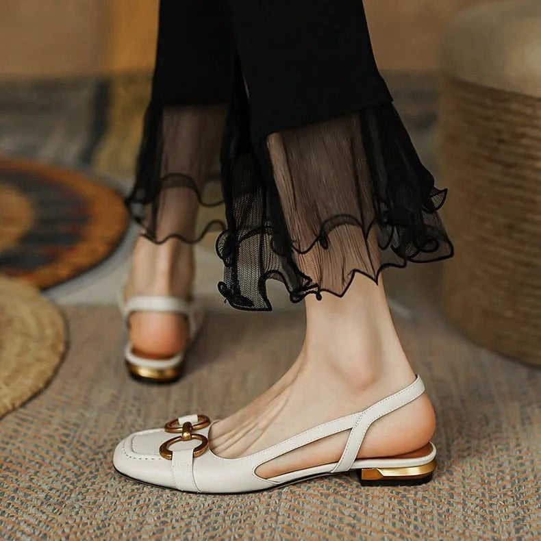 Macarena | Sandalias Planas Slingback Mujer Hebilla