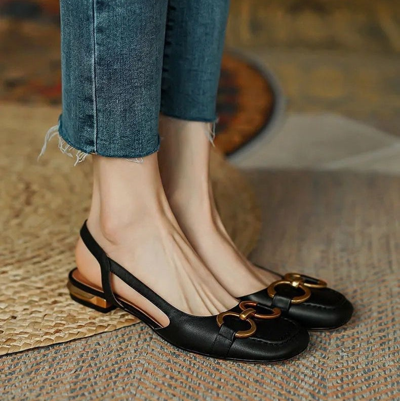 Macarena | Sandalias Planas Slingback Mujer Hebilla