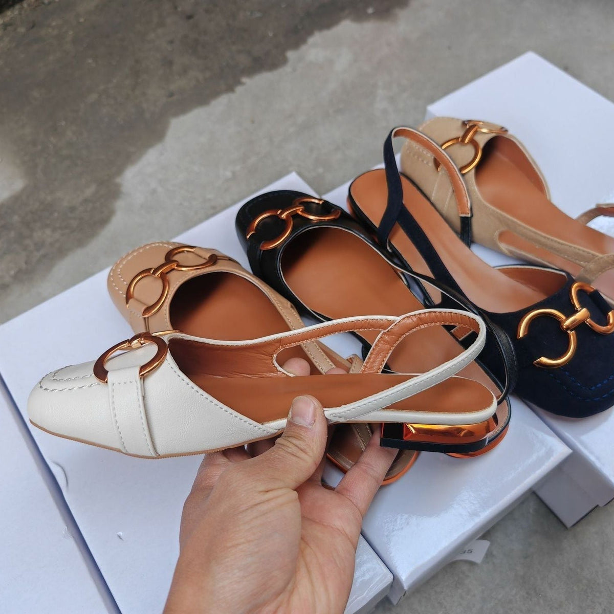 Macarena | Sandalias Planas Slingback Mujer Hebilla
