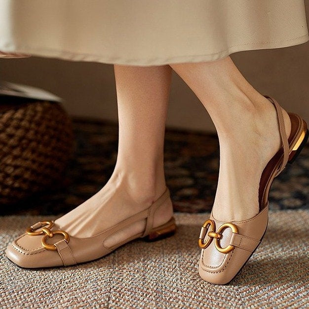 Macarena | Sandalias Planas Slingback Mujer Hebilla