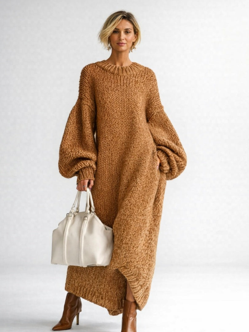 Marisol | Vestido de Invierno de Punto Oversized Mujer Manga Larga