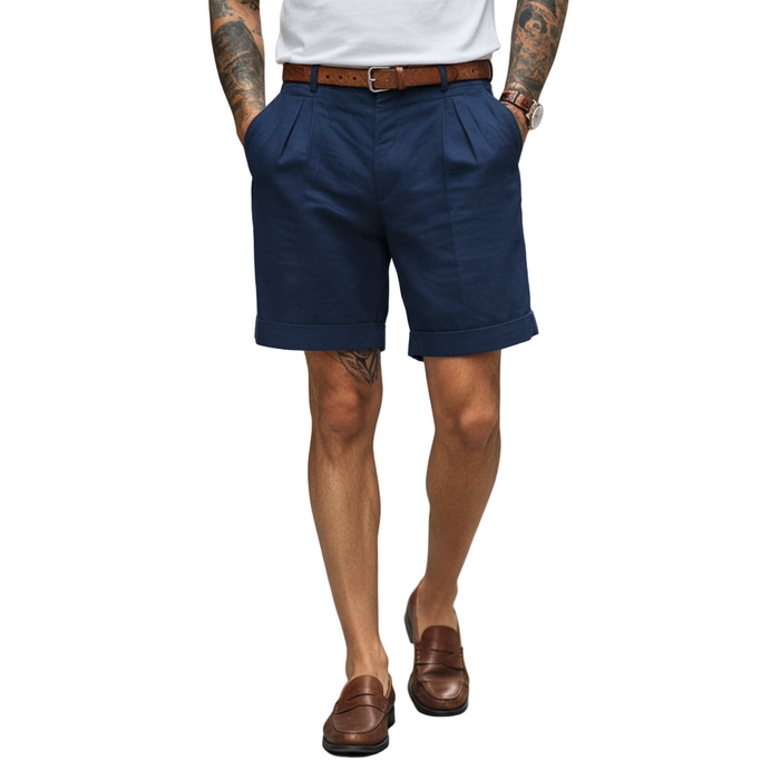 Pantalones cortos de lino plisados para senderismo