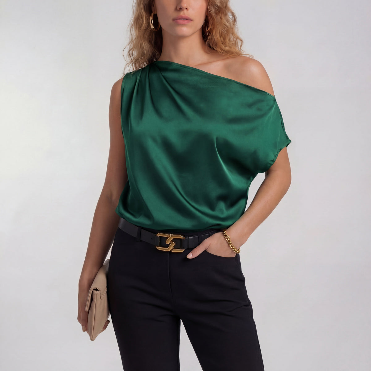 Camilla – Blusa Casual Chic de Un Hombro