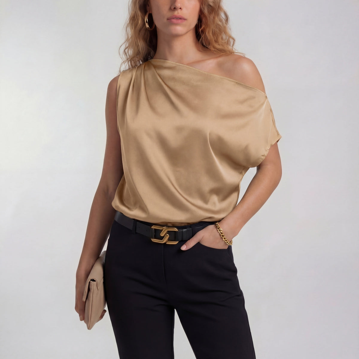 Camilla – Blusa Casual Chic de Un Hombro