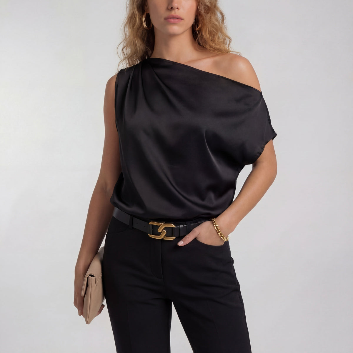 Camilla – Blusa Casual Chic de Un Hombro