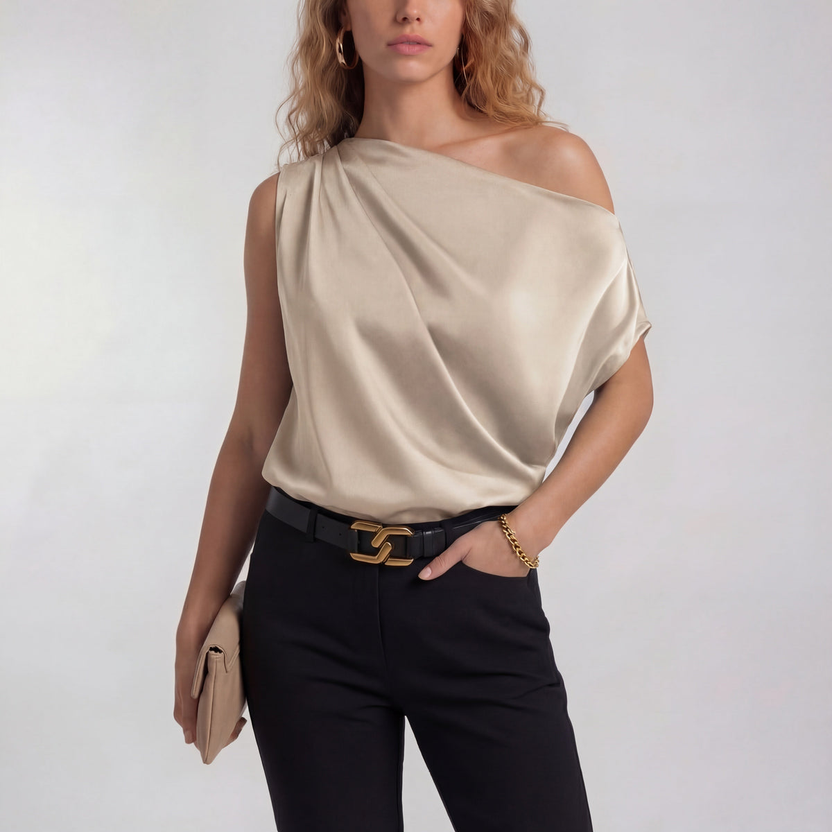 Camilla – Blusa Casual Chic de Un Hombro