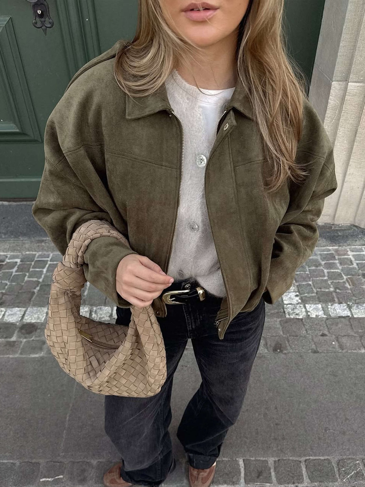 Lara | Chaqueta Bomber de Ante